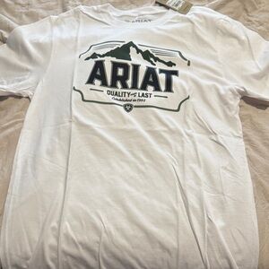 Ariat Men's White and Green Graphic Tee